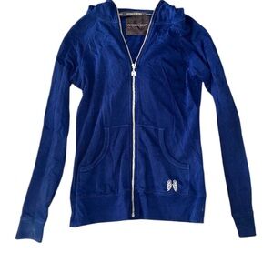 Victoria's Secret Angel Navy Gold Comfy Zip-Up Hoodie Small